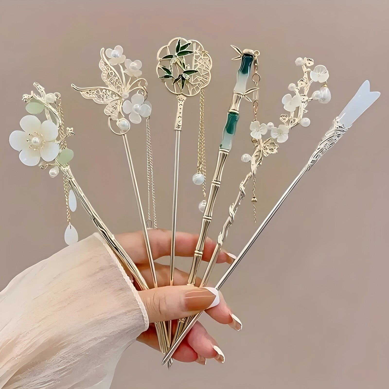 Women Accessories Shop - 1/6pcs Elegant Chinese Style Tassel Hair