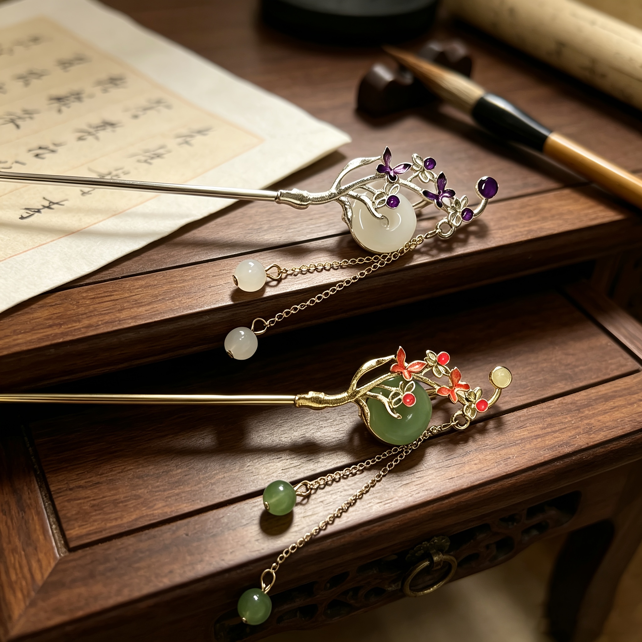 Women Accessories Chain - 2Pcs Crystal Tassel Ladies Hairpin, Elegant