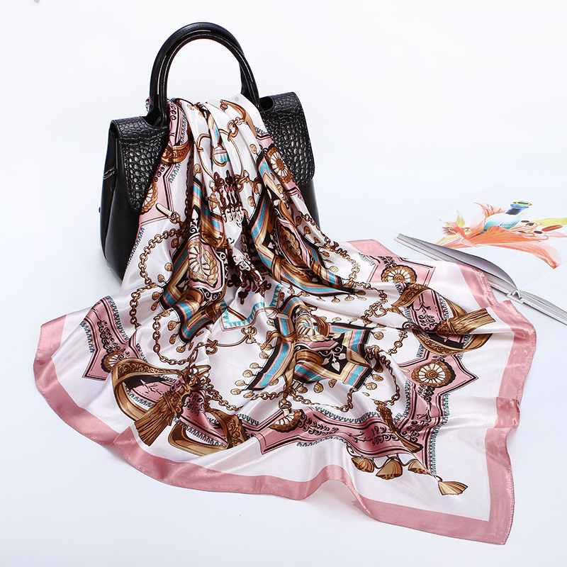 Satin Square Scarf Women Musli – Women Accessories Chain Bewertung und Preis
