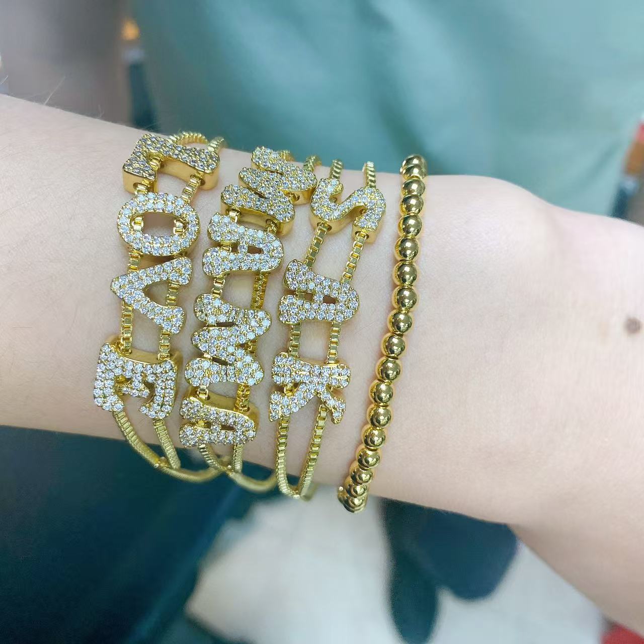 Fashionable gold DIY name brac – Women Accessories Name In English Bewertung und Preis