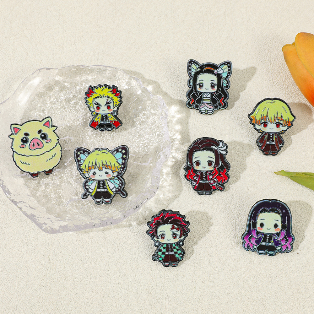 8pcs Demon Slayer Anime Lapel  – Women'S Jeans Accessories Bewertung und Preis