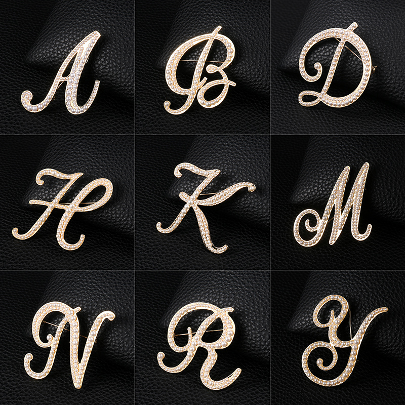 English Letters A-Z Pearl Broo – Women Accessories Name In English Bewertung und Preis